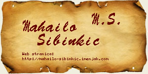 Mahailo Sibinkić vizit kartica